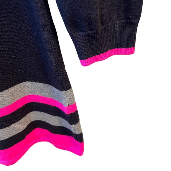 Jessica Howard Sweater Dress, Navy with Gray Pink stripes, M - Picture 5 of 12